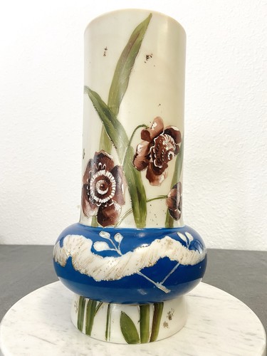 Vase ancien opaline blanche - ancien,