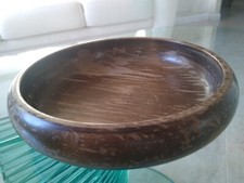 Portafrutta scodella legno noci pane centrotavola vintage ciotola vassoio tondo