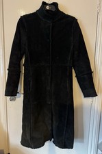 Giacca lunga nera vera pelle