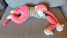 Scimmia Rosa che si appende vintage peluche 82 cm totali Monkey Pink plush