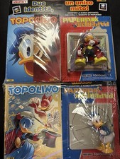 TOPOLINO 3631 + TOPOLINO 3632 PAPERINIK - PANINI DISNEY Con Statuette Mai Aperto