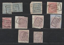 Regno 1863-65 - Effigie V.E. II - Lotto di 10 con Annulli Piroscafi Postali