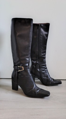 Scarpe stivali alti pelle - pelle, neri
