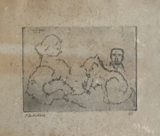 Carlo Santachiara (1937-2000)  Opera Unica 1/1 Incisione acquaforte Figure Rara