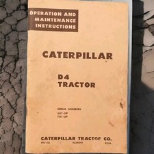 Caterpillar D4 Trattore anni '60 - Manuale d'uso e Manutenzione (in inglese) 