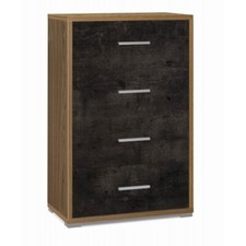 Cassettiera Noce Nero Como 4