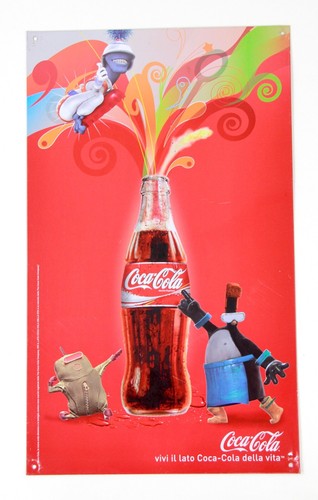 Coca cola targa pubblicitaria - cola,