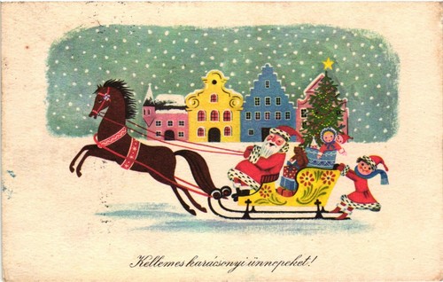 Cartolina babbo natale con - babbo,