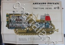 Grande Manifesto - Ansaldo Fossati Genova Sestri Trattore diesel AF8 - anni '50