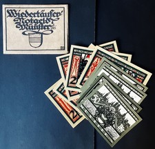 GERMANIA NOTGELD STAD MUNSTER LOTTO 10 BANCONOTE NUOVE 1921 SERIE COMPLETA 
