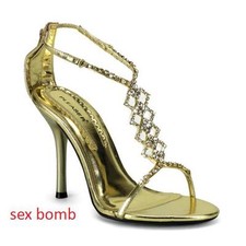 SEXY sandali STRASS oro zip