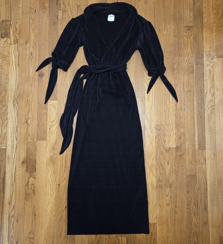 Maxi abito nero costine - nero, a