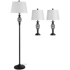 SET 3 PEZZI LAMPADA DA TERRA E