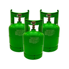 3 BOMBOLE NEUTRE VUOTE  per GAS REFRIGERANTE CAPACITÀ 7 Lt - uscita 21,7 x 1/14