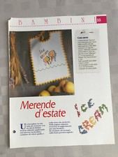 Schema punto croce Bambini Merende d'estate gelato bavaglino