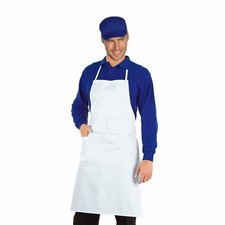 Grembiule Cuoco Pettorina Bianco Economico Cotone Isacco | Chef Cucina