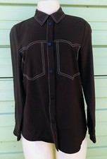 NEW ZARA CHOCOLATE SHIRT LAPEL