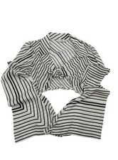 Camicetta Amir Slama bianca e nera con cravatta cropped - taglia M