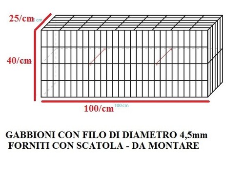 Gabbioni mettalici filo 5 - mettalici, 4.5