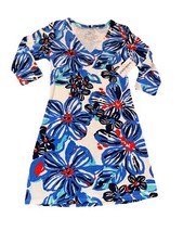 Abito floreale manica lunga oro Mahi nuovo con etichette vacanza tropicale taglia Med M made in USA