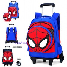 Zaino Spiderman Ragazzi Bambini Trolley Borsa Valigia Rotante Bagagli Regali Nuovo