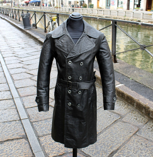 Trench cappotto pelle - , vintage