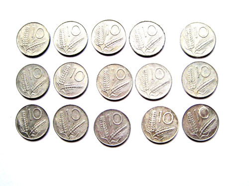 Lotto monete lire spiga - 10,