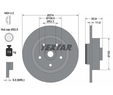 1x TEXTAR Disco Freno PRO