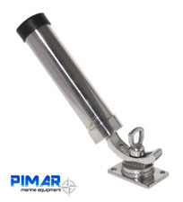 PORTA CANNA INOX DA PESCA REGOLABILE 360° CON FISSAGGIO SU BORDO MURATA BARCA