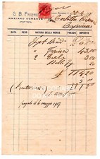 Fattura G.B. FRIGERIO Mariano Comense Como Brianza 1917 Capriano Briosco Monza