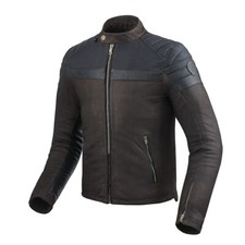 Giubbino moto pelle e tessuto