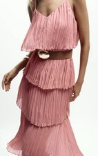 ZARA BELTED RUFFLED MIDI DRESS