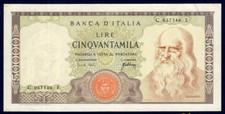 ITALY 50000 LIRE P-99 A 1967