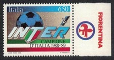 INTER SCUDETTO NUOVO BORDO DI FOGLIO CON APPENDICE FIORENTINA ANNO 1989