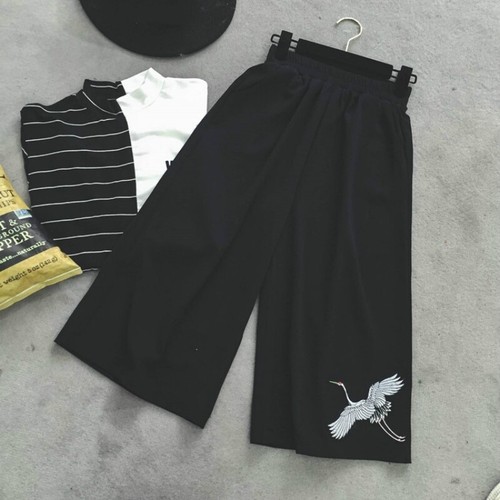 Pantaloni donna stampa cropped
