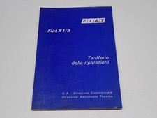 FIAT X 1/9 TARIFFARIO DELLE RIPARAZIONI 1973 (S)