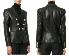 Blazer In Pelle Per Donne Nero