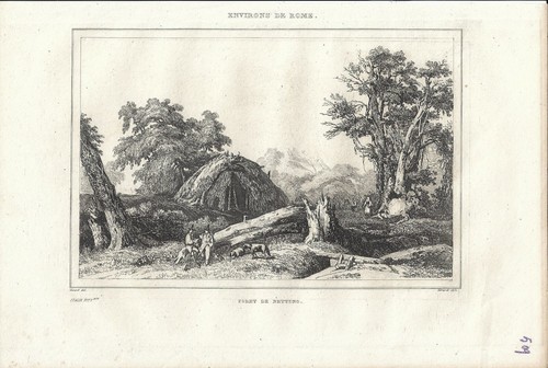 Stampa antica nettuno foresta - stampa,