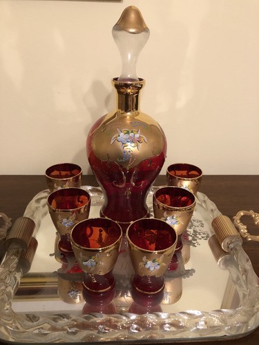 Set rosolio vintage - , vetro