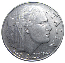 ITALY. 20 CENTESIMI, 1942 R