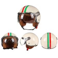 Casco Moto Retrò Vintage Omologato DOT per Scooter Vespa Uomo Donna