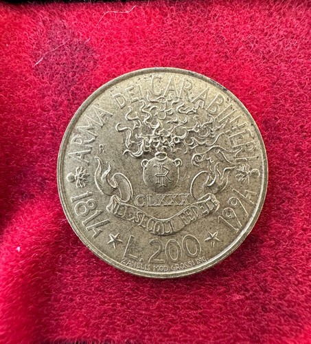 Moneta 200 lire arma - lire, dei
