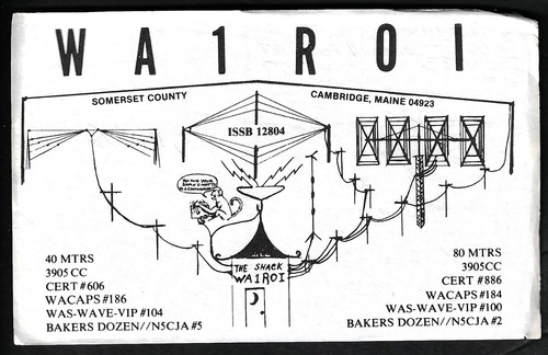 Scheda radio qsl wa1roi - cb, "wa1roi