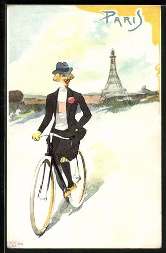 Cartolina parigi giovane in - cartolina,
