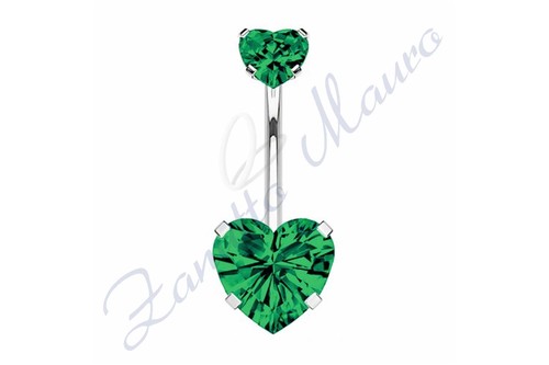 Piercing cuore verde per