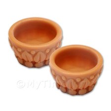 Pair miniature terracotta - pair, of