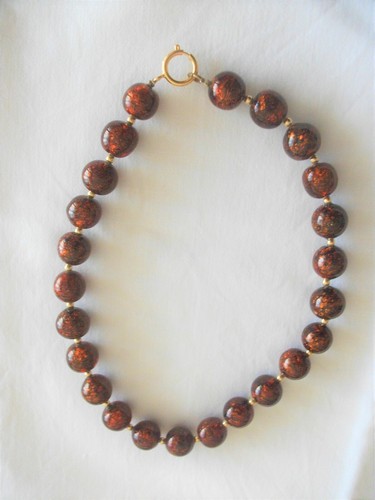 Murano glass pearl necklace - glass,