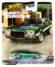 Hot Wheels 1972 Ford Gran Torino Sport 3/5 Fast Furious 1:64 modellino auto USA IMBALLO ORIGINALE