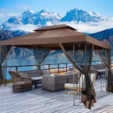 Gazebo Pop Up 10X13 Tenda a Baldacchino da Esterno con Zanzariera per Patio Giardino.