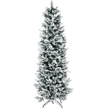 HOMCOM Albero di Natale 225cm Innevato per Interni con 988 Rami Base in Acciaio